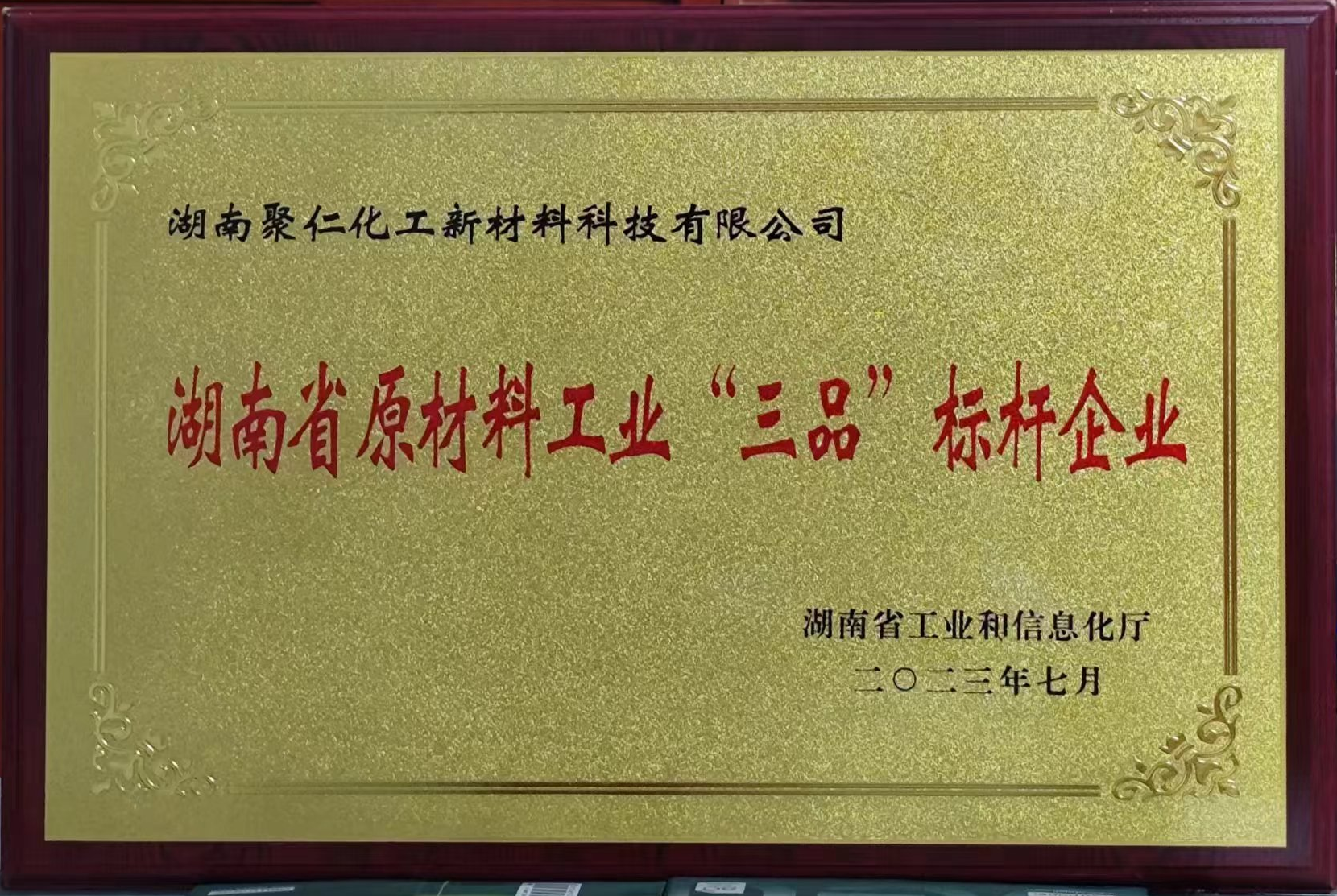 湖南省原材料工業(yè)”三品“標(biāo)桿企業(yè)